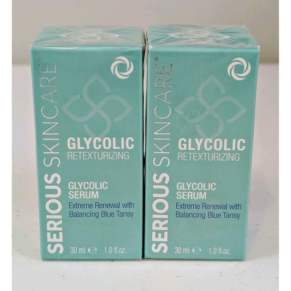 2-Pk Serious Skincare Glycolic Retexturing Serum Extreme Renewal Blue Tansy 1oz